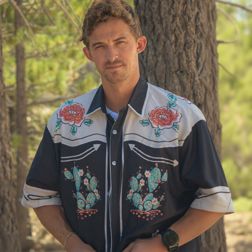 Western Cactus Themed Button Down