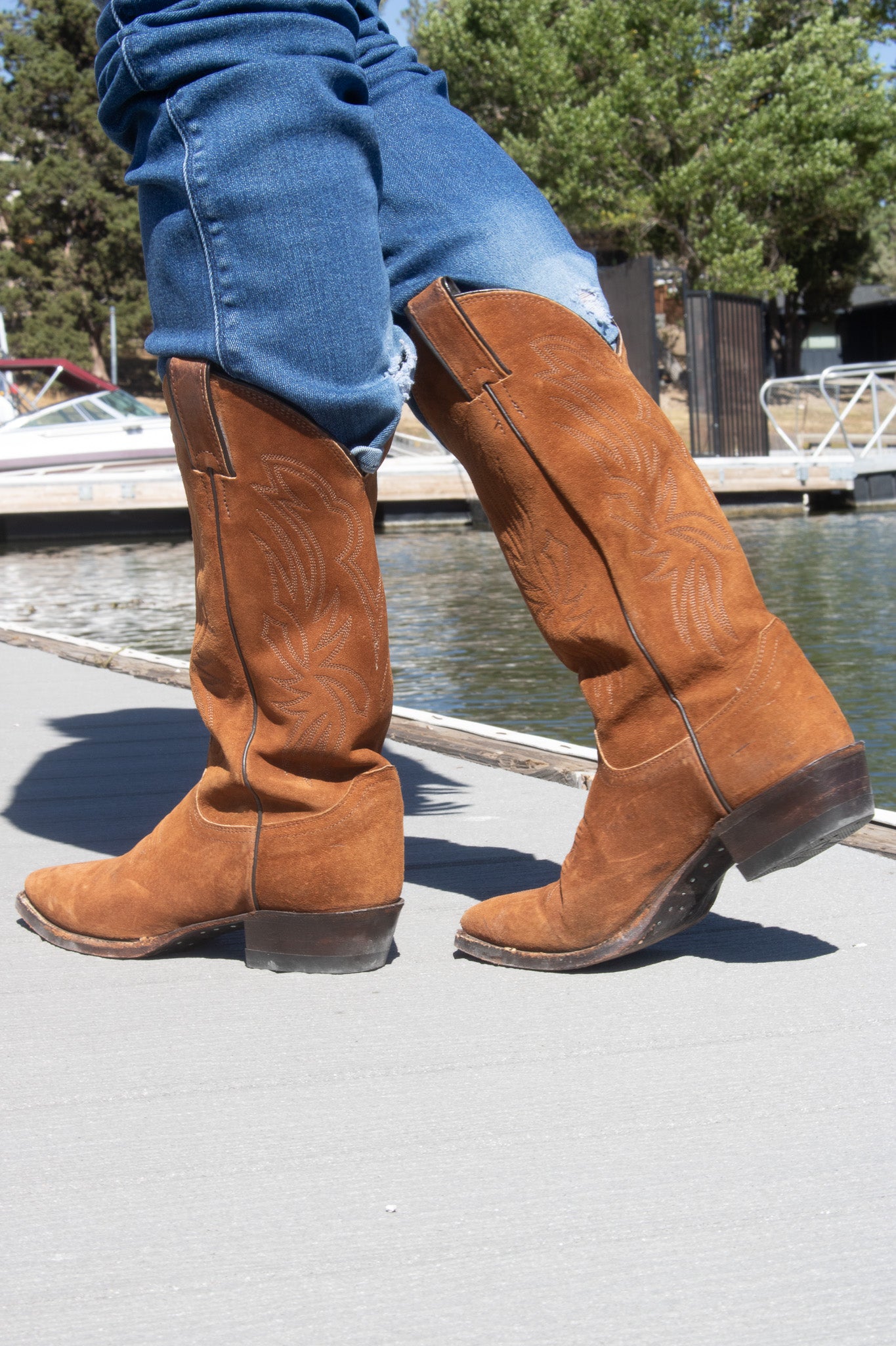 Women's Brown Justin Cowboy Boots Size 6.5