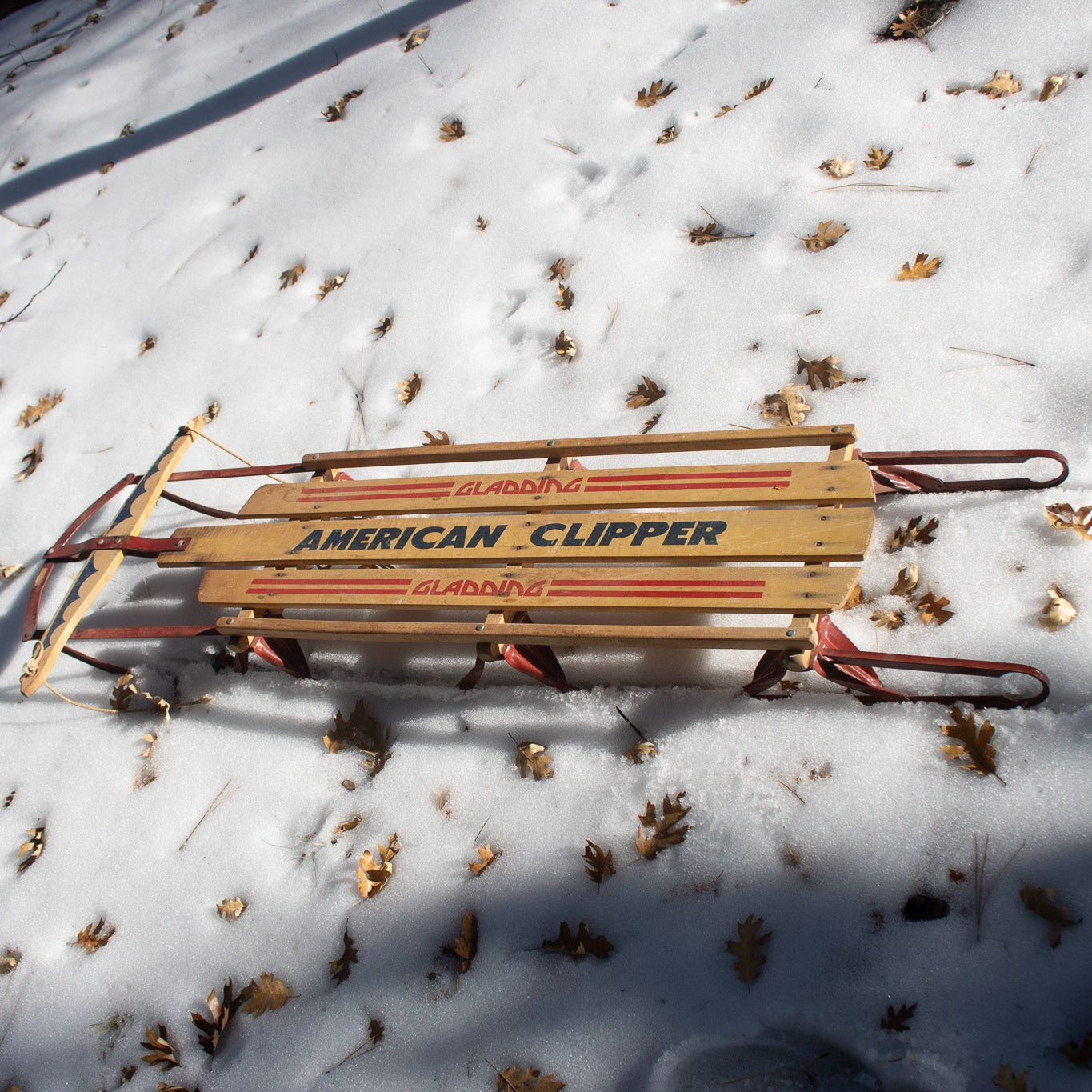 Gladding American Clipper Metal Runner Snow Sled