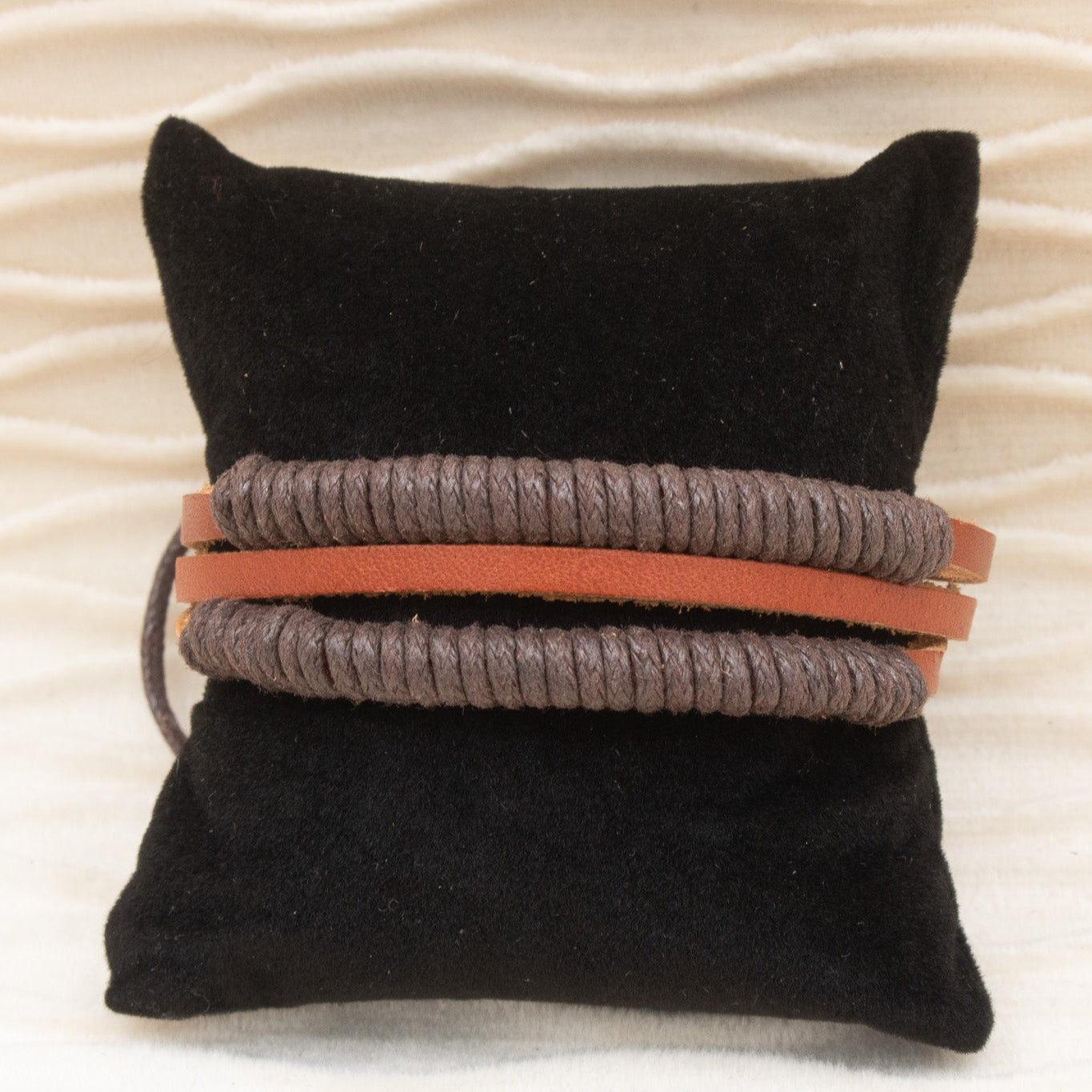 Leather Twisted Rope Adjustable Bracelet