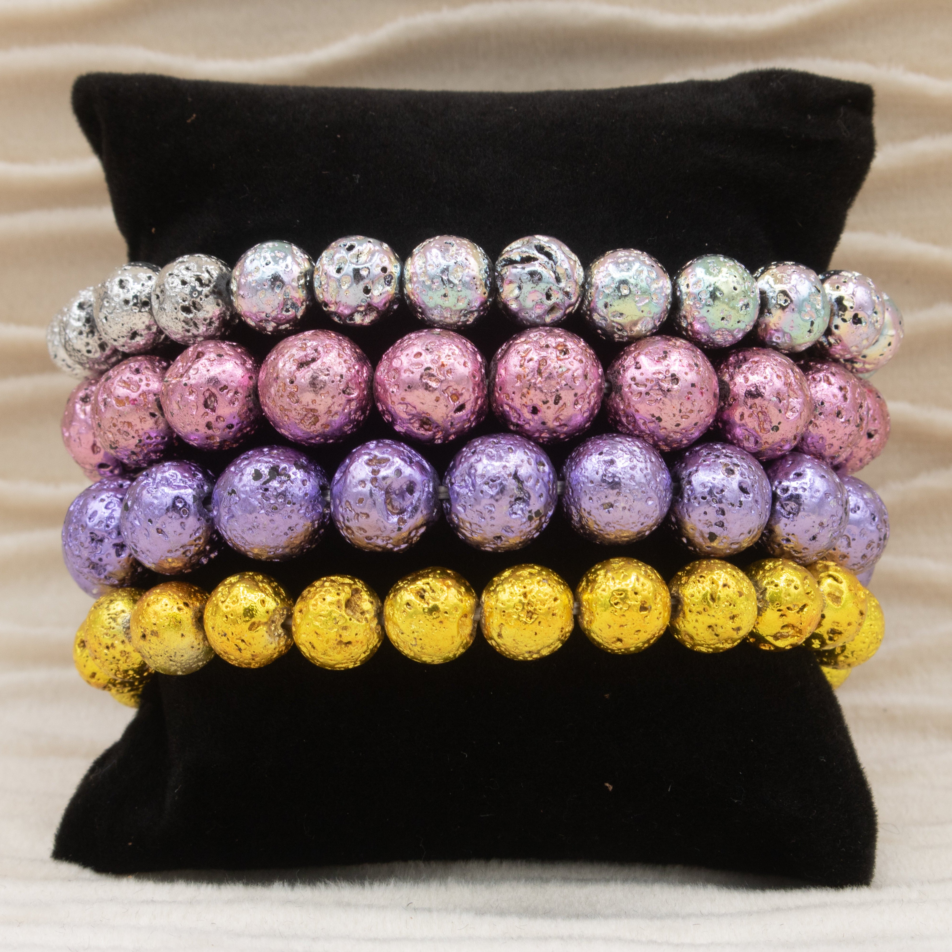 Glistening Beaded Strech Bracelets
