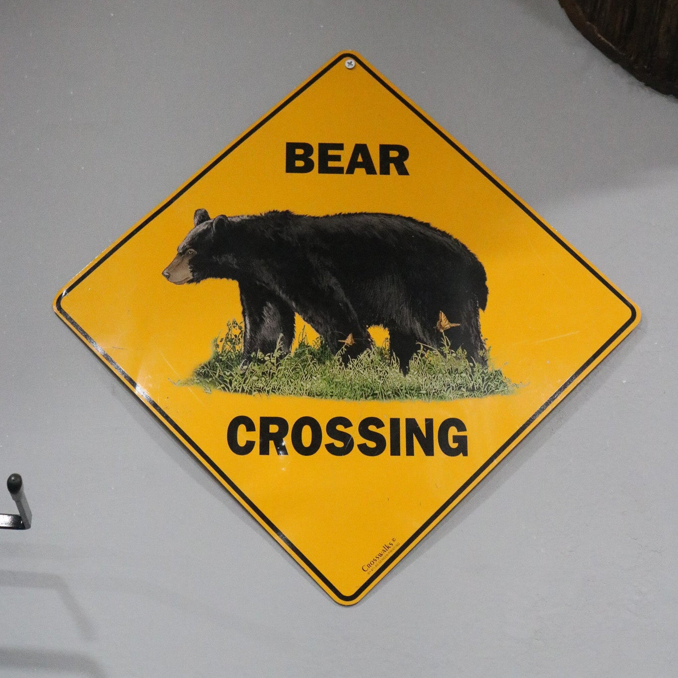 Tin Bear Crossing Road Sign