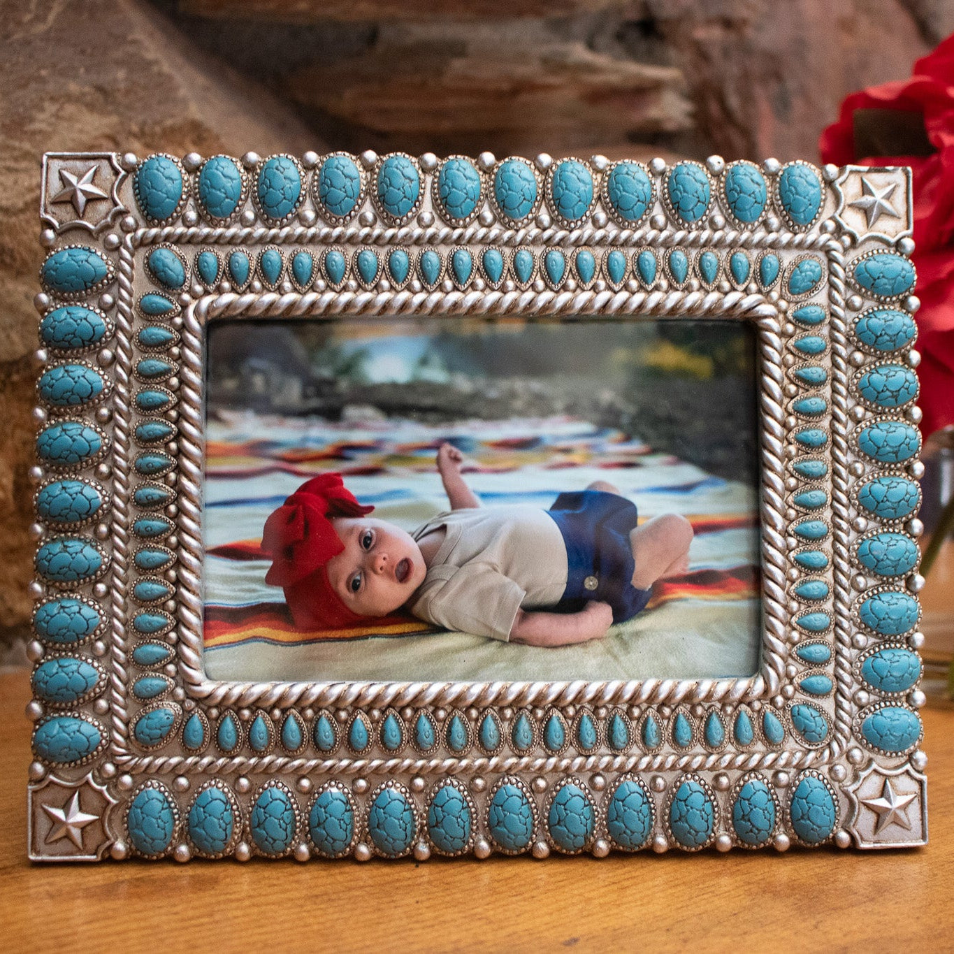 Beaded Star Photo Frame by Turquoise Hills Design