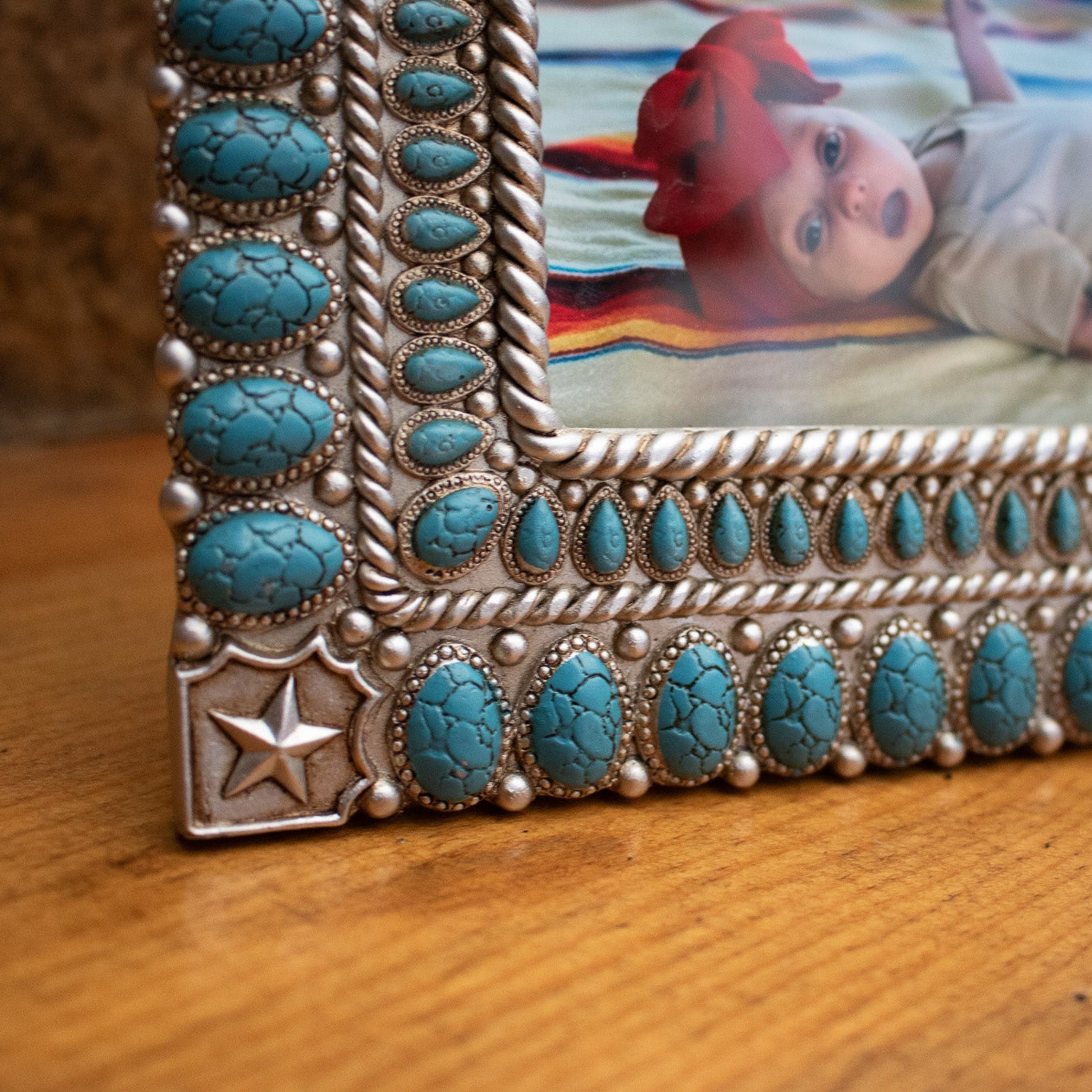 Beaded Star Photo Frame by Turquoise Hills Design