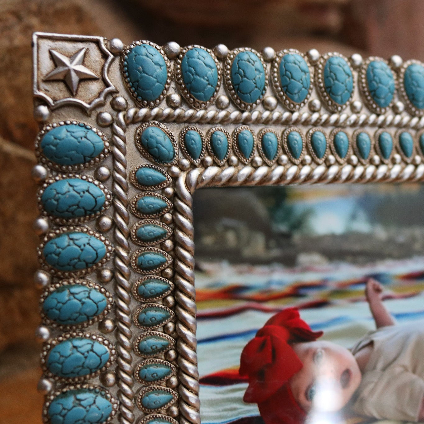 Beaded Star Photo Frame by Turquoise Hills Design