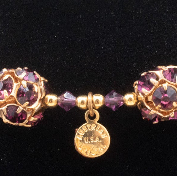 Gold & Rhinestone Beaded Chocker Memory Wire Necklace