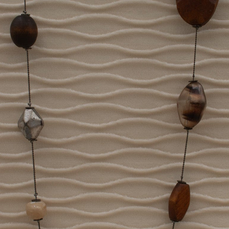 Irregular Wooded Bead and Stone Metal Necklace