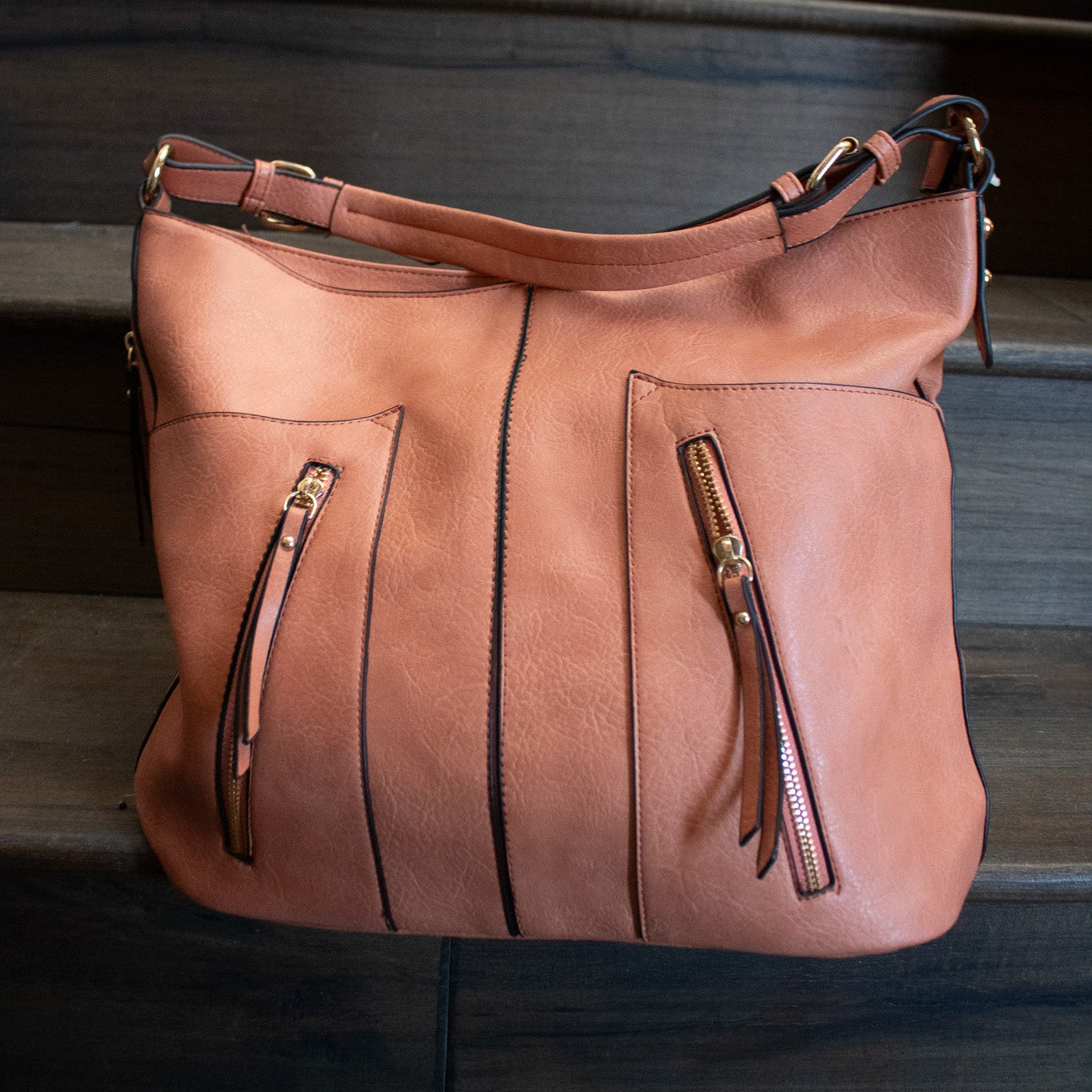 3 Compartment zipper Salmon Color BOHO Shoulder bag