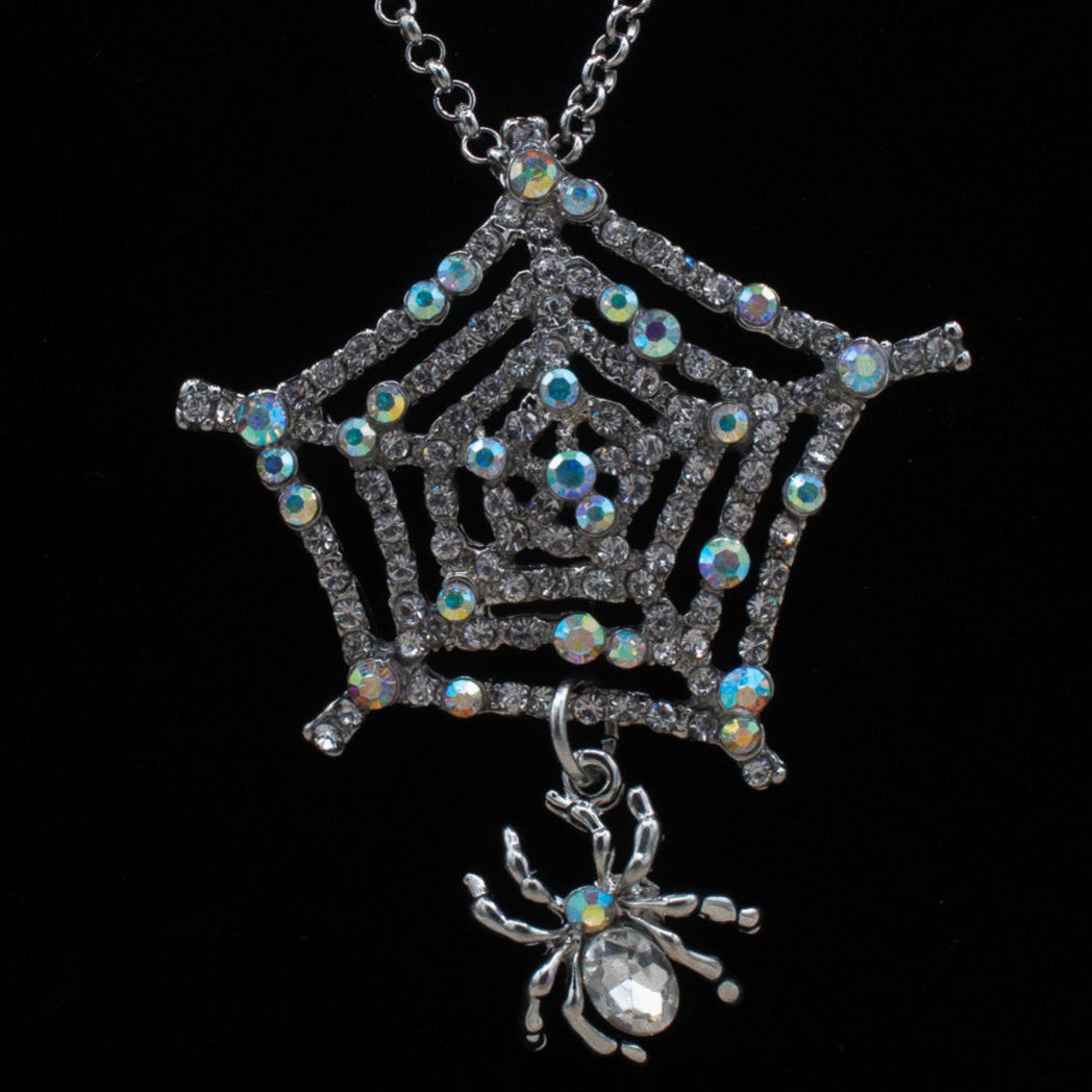 Zirconia Spider Web Rhinestone Necklace