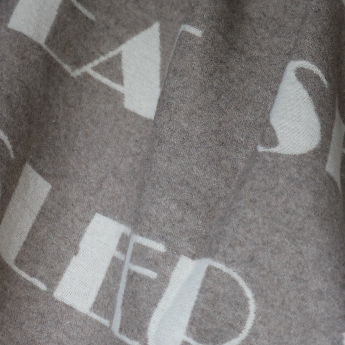 David Fussenegger Reversible Throw Blanket Grey & White "Sleep, Ski, Repeat" Design