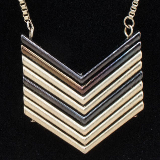 15" Long Gold Chain with Attached V Charm