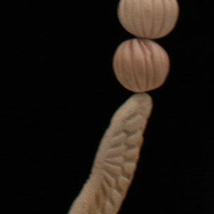 Brown Stamped Detailed Wooden Beaded Necklace