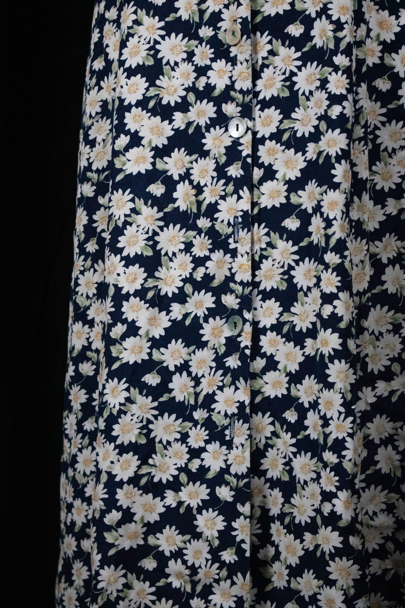 Stella Button Down Floral Mid Length Dress with V - Neckline