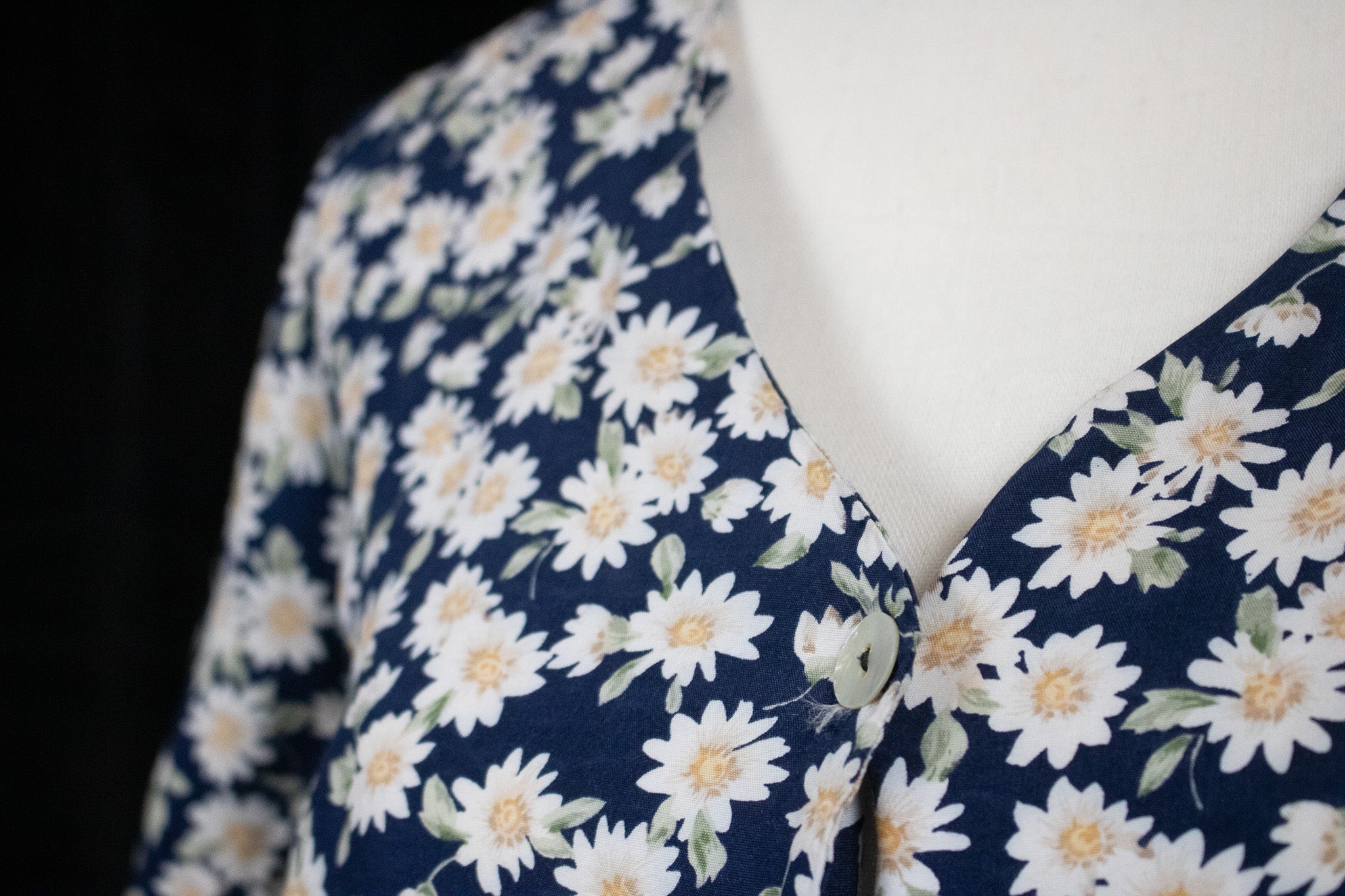 Stella Button Down Floral Mid Length Dress with V - Neckline