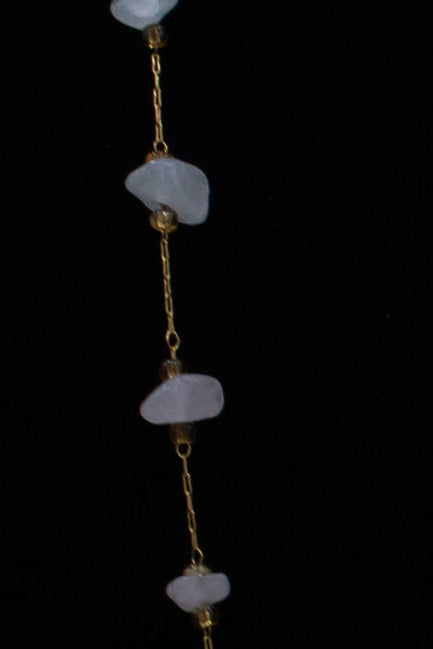 Healing Quartz Stones Adorned with Gold Colored Chain Necklace