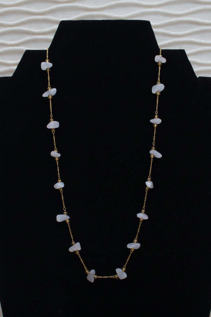 Healing Quartz Stones Adorned with Gold Colored Chain Necklace