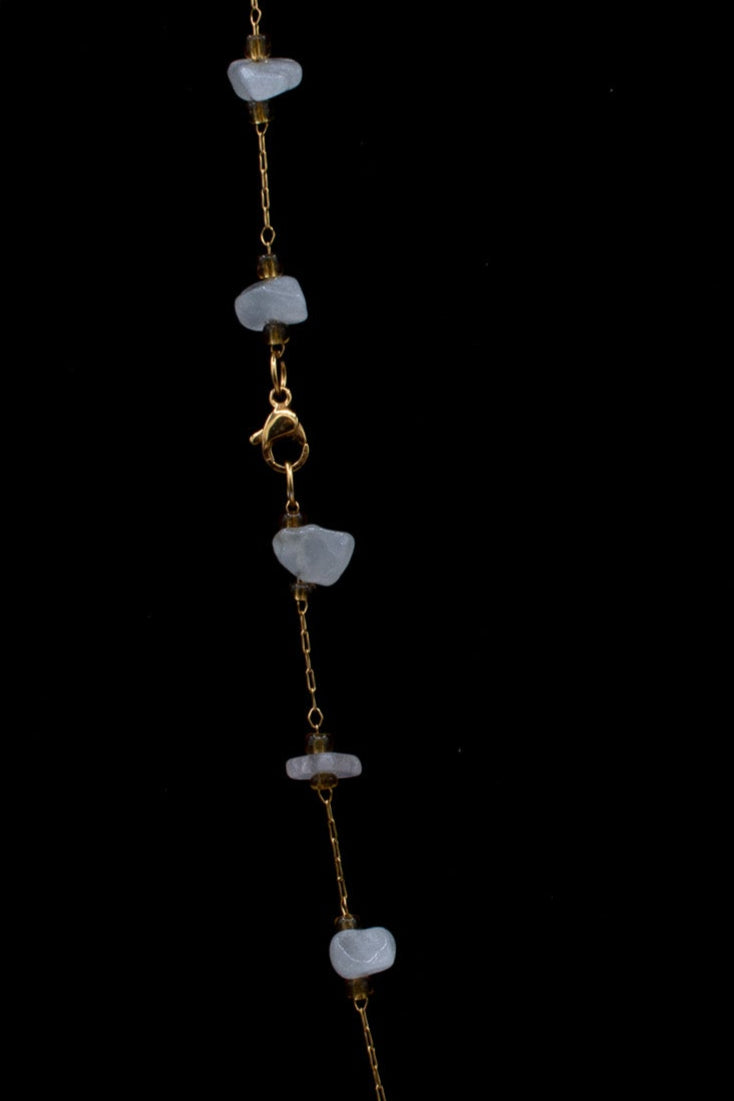 Healing Quartz Stones Adorned with Gold Colored Chain Necklace