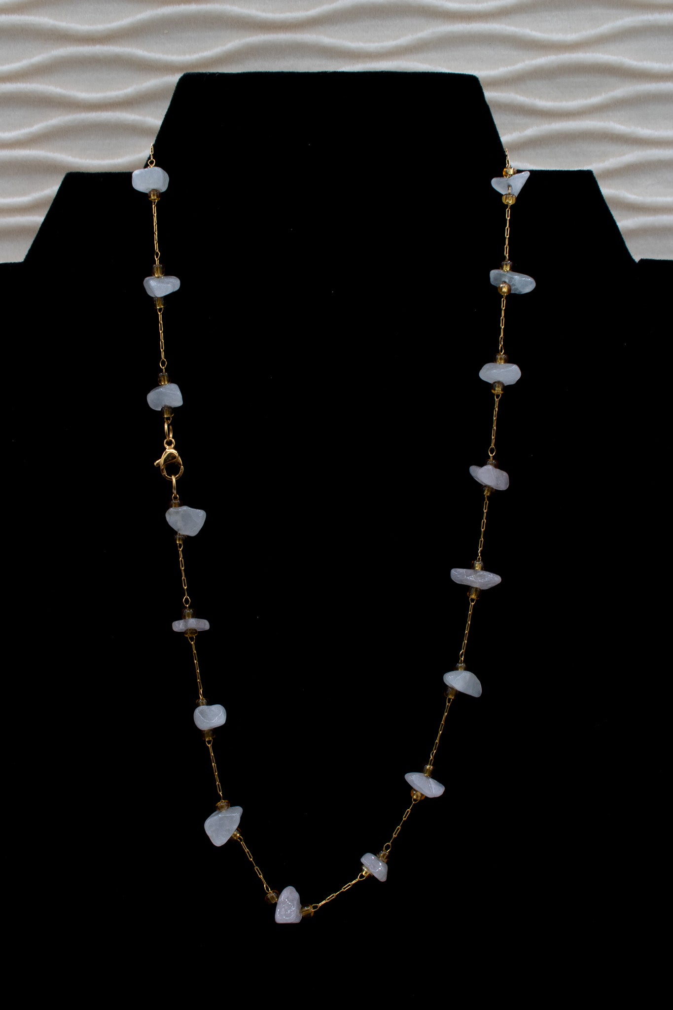 Healing Quartz Stones Adorned with Gold Colored Chain Necklace