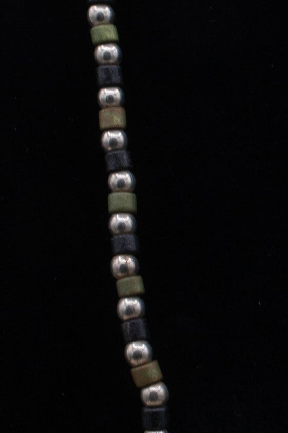 Silver and Wooden Beaded Necklace