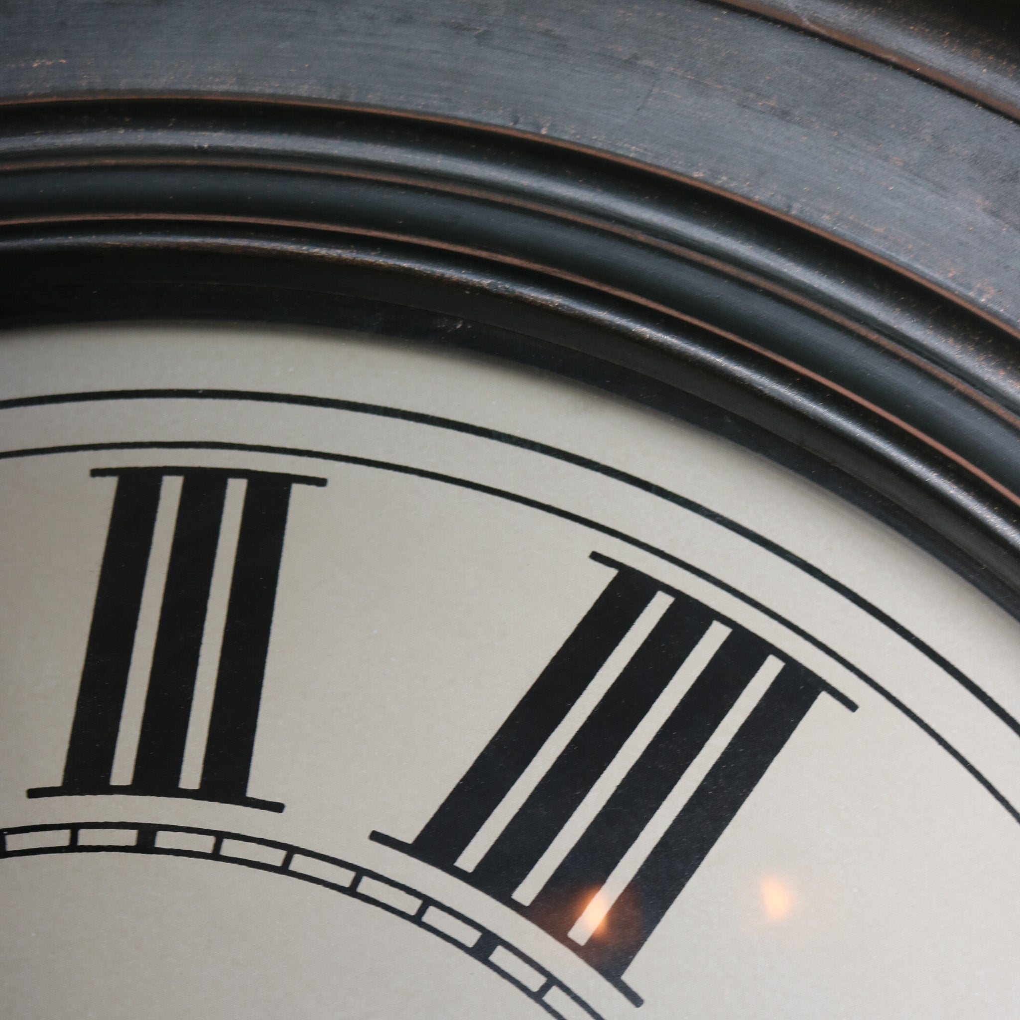 Large Wall Clock – Dark Brown Finish with Bold Black Roman Numerals