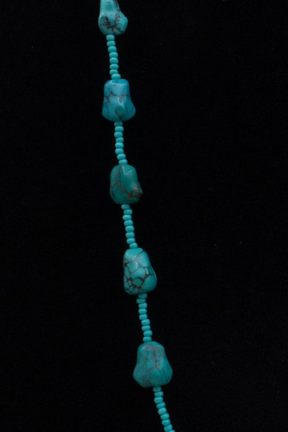 Blue Turquoise Dyed Howlite Stone Necklace