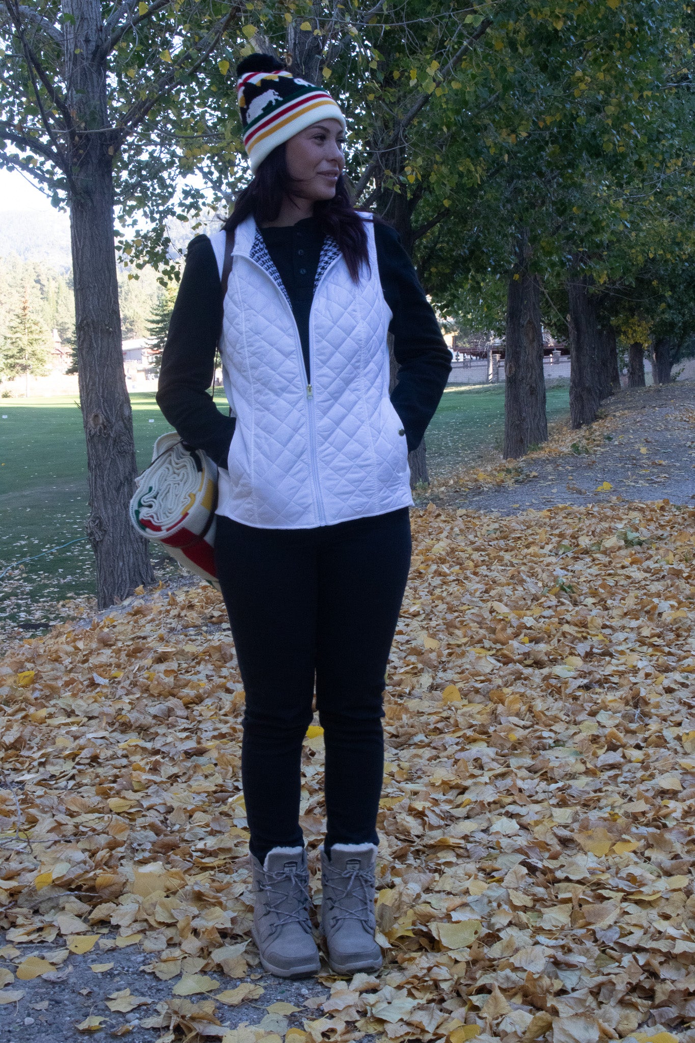 Kim Rogers Quilted Ribbed Vest White