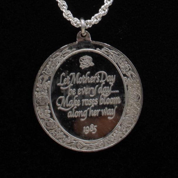 Mother's Day Love Charm with Silver Herringbone Chain Necklace
