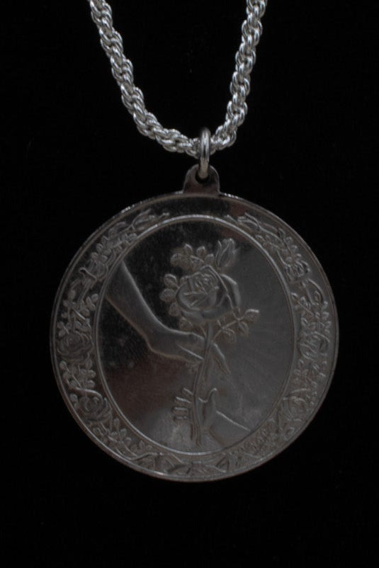 Mother's Day Love Charm with Silver Herringbone Chain Necklace