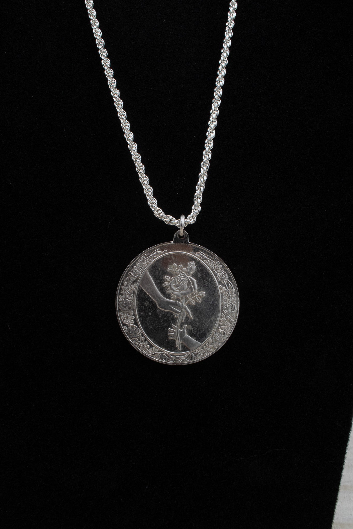 Mother's Day Love Charm with Silver Herringbone Chain Necklace