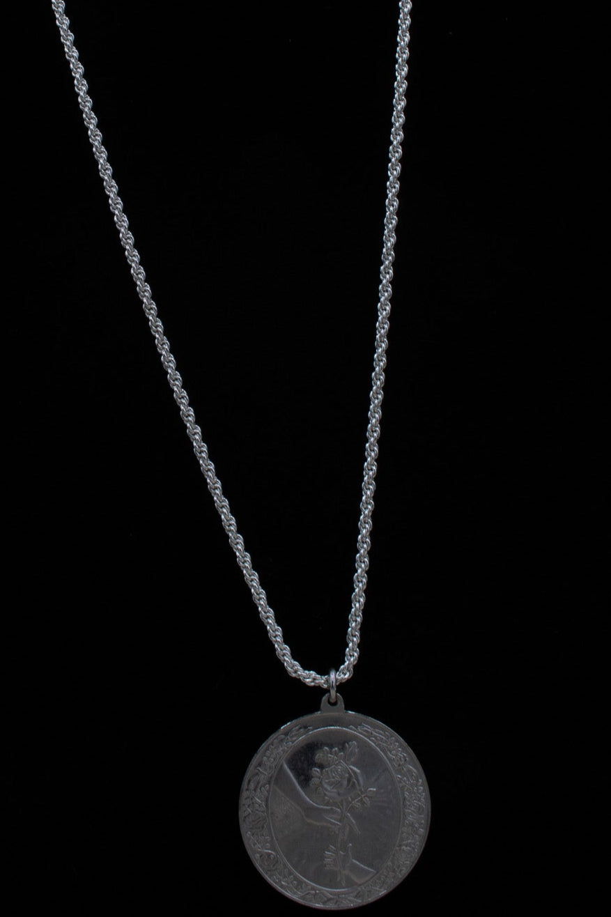 Mother's Day Love Charm with Silver Herringbone Chain Necklace