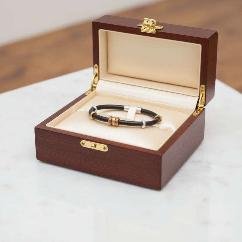 Black plastic Band with Danty Bead Accents