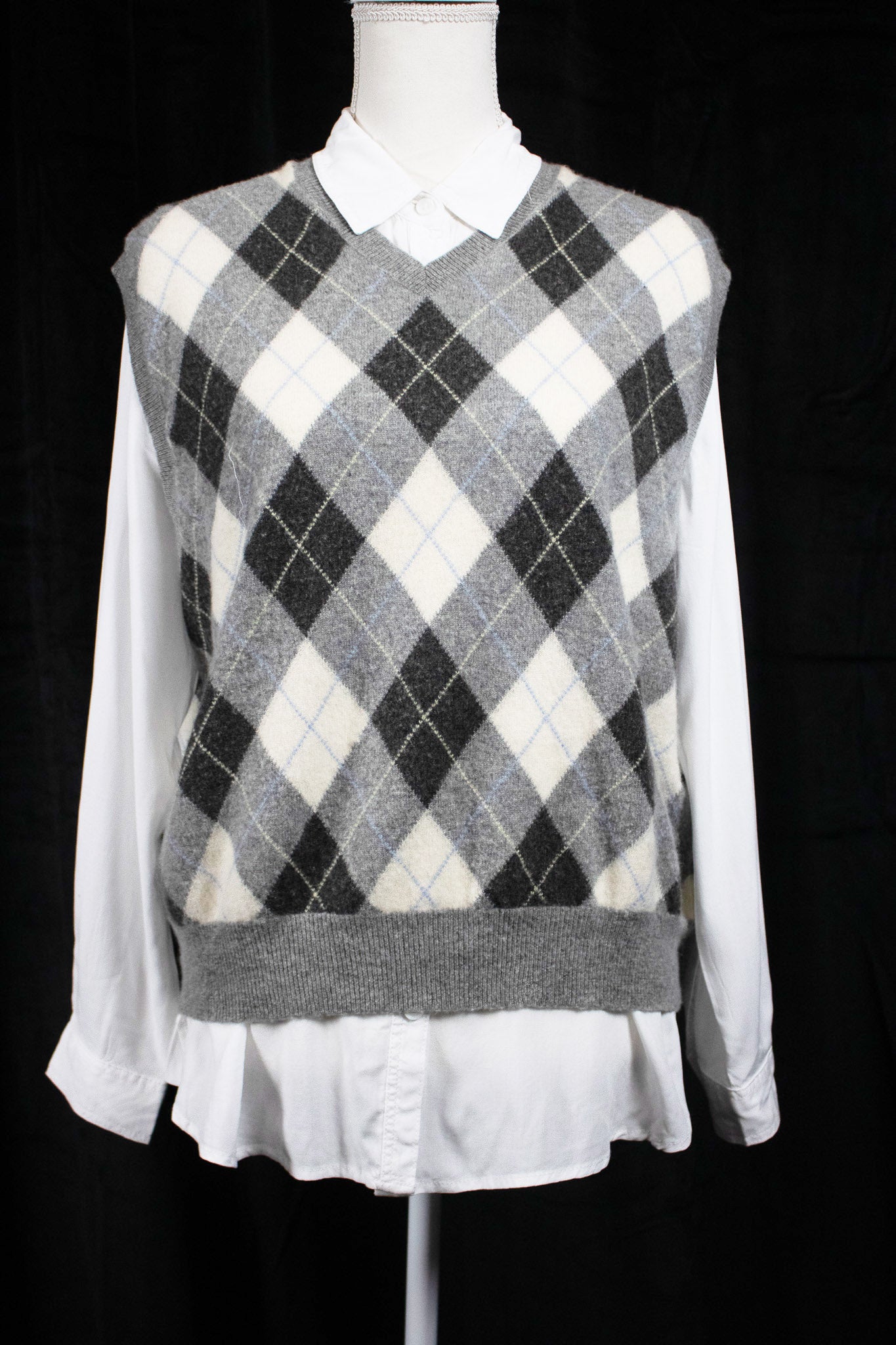 Polo Ralph Lauren Greys Hall 2 Argyle/Diamond Cashmere Vest Grey L