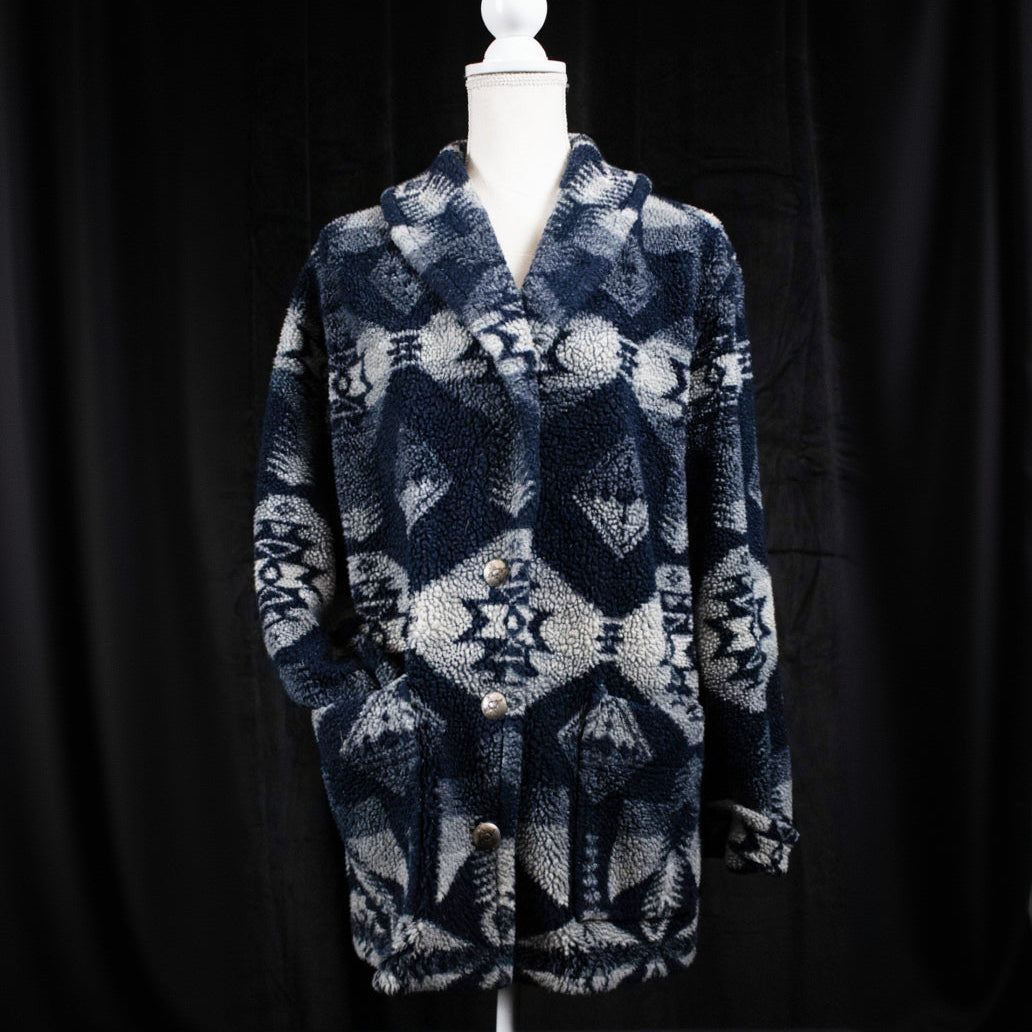 Ralph Lauren Southwestern Fleece Jacket Serape Navajo Indian Blanket Size M
