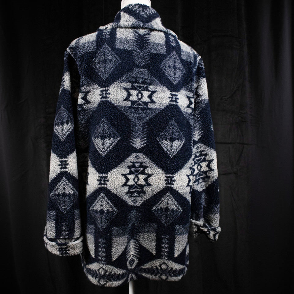 Ralph Lauren Southwestern Fleece Jacket Serape Navajo Indian Blanket Size M