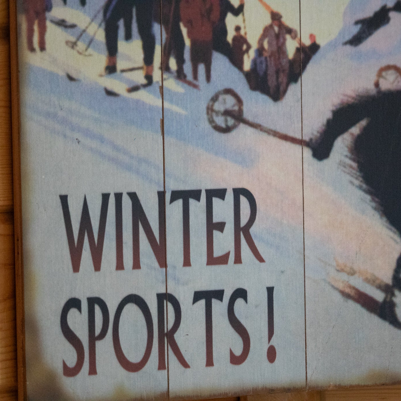Vintage Style Sundance Utah Winter Sports Wooden Wall Sign 30x18 Ski Lodge Decor