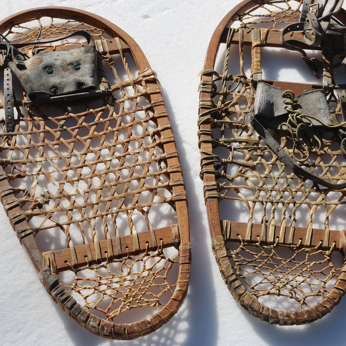 Antique Wooded Snow Shoes by C.A. Lund Hasting, Minnesota