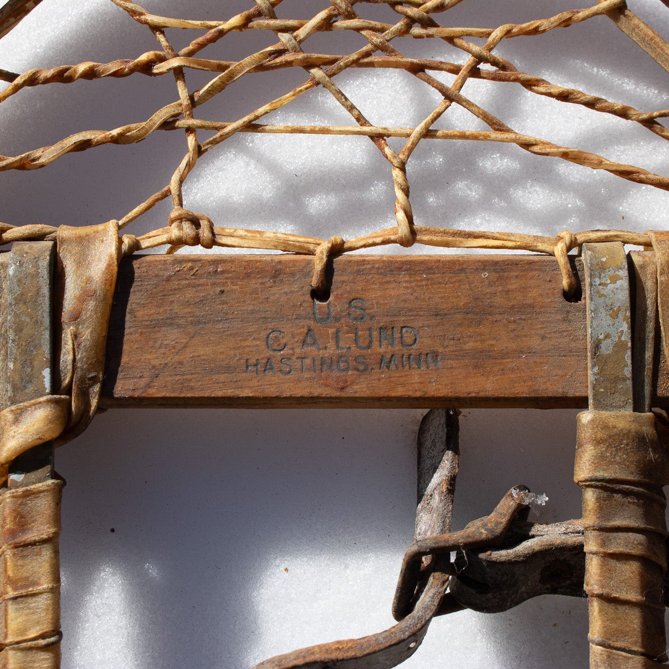 Antique Wooded Snow Shoes by C.A. Lund Hasting, Minnesota