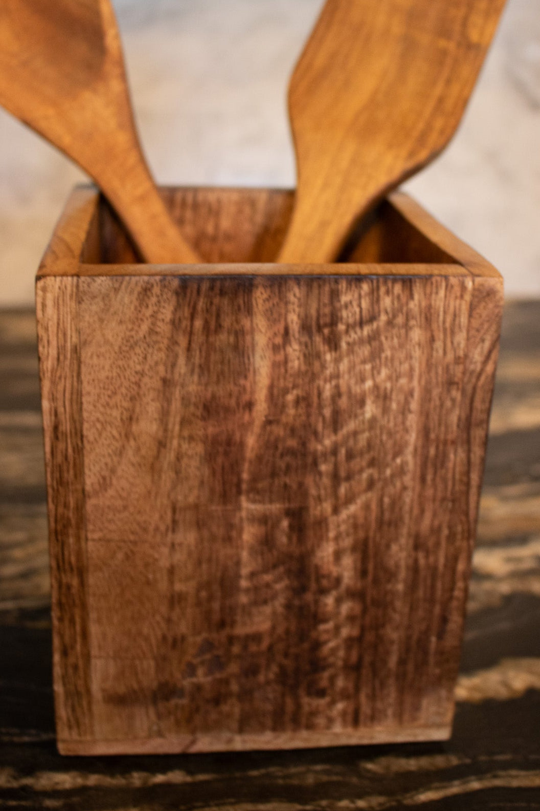 Samhita Mango Brand Wood Utensil Holder Kitchen Container for Cooking Tools