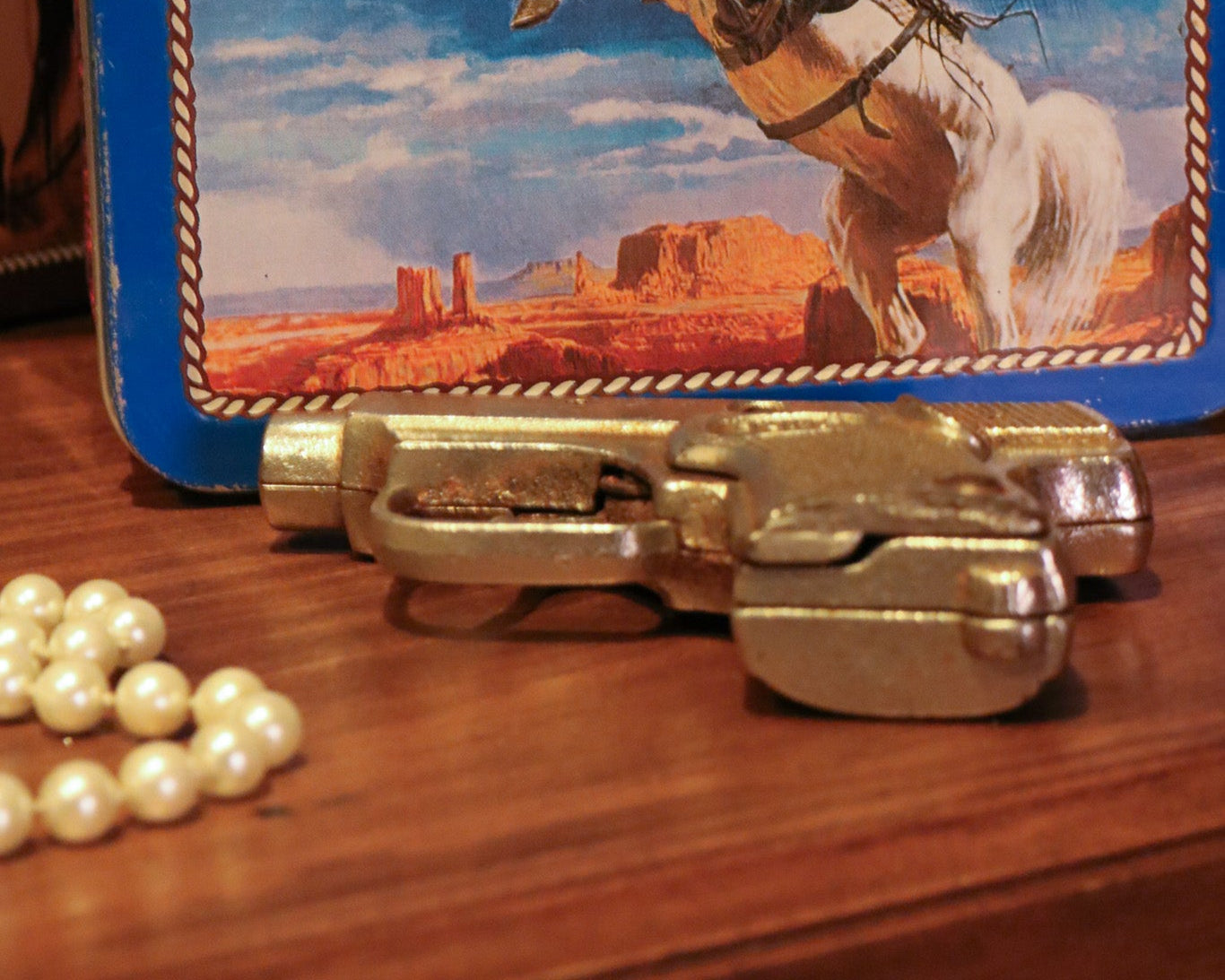 1940's Hubley Die Cast "Sure Shot" Kids Toy Cap Gun, Vintage Pistol