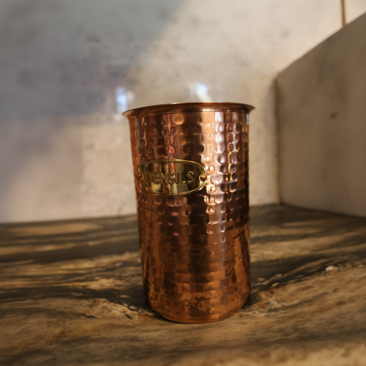 Mud Pie Copper Kitchen Utensil Caddy