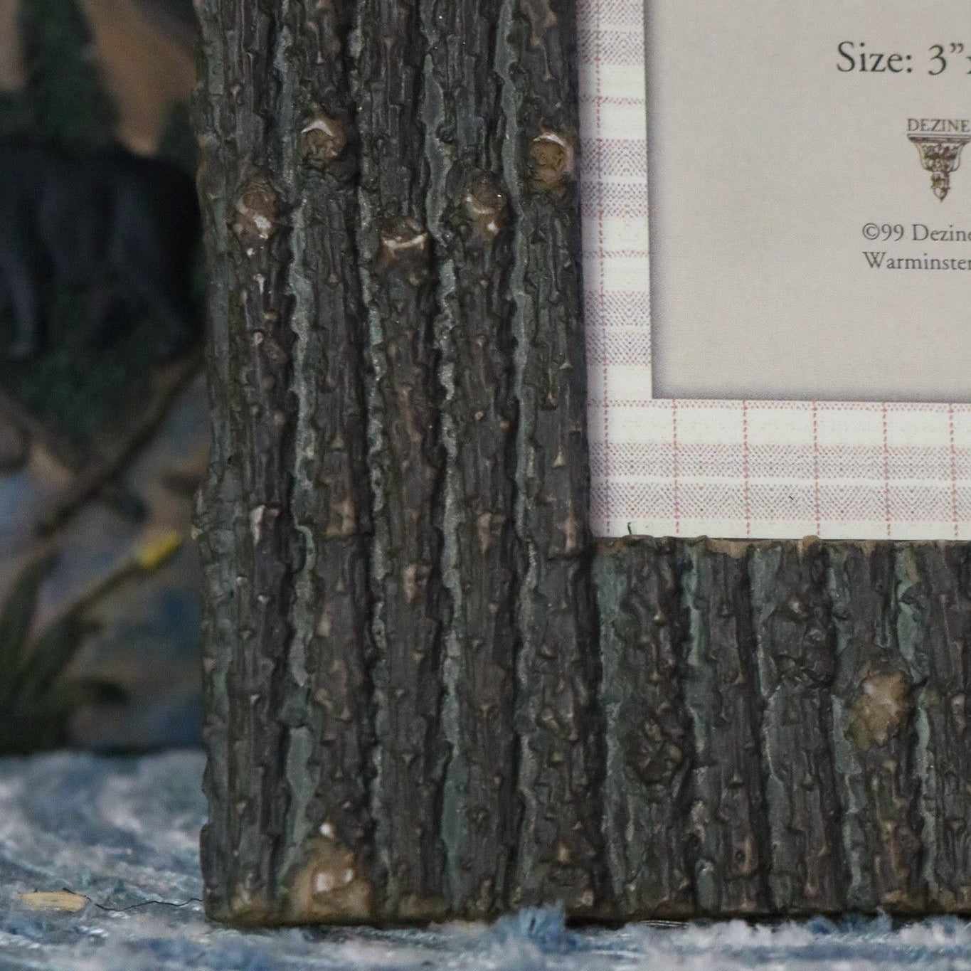 Camp Canoe Brand Resin Bear with Fish and Tree 3"x5" Picture Frame
