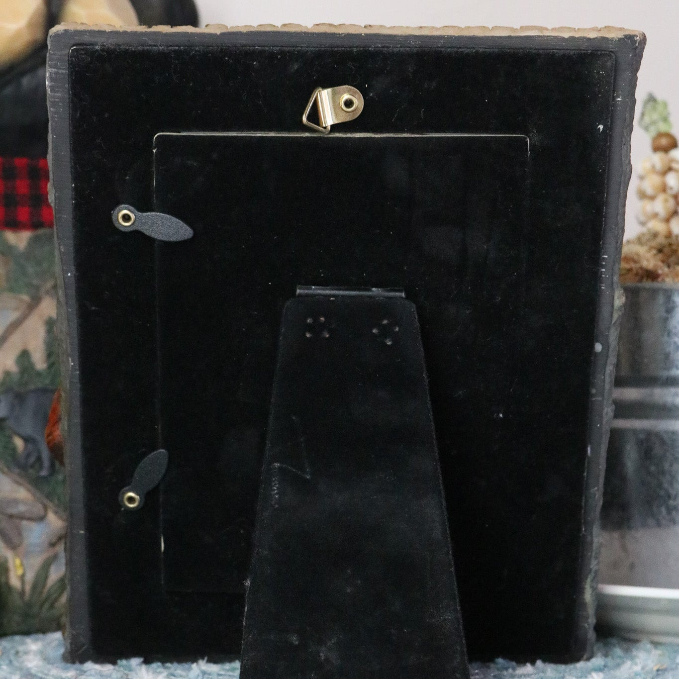 Camp Canoe Brand Resin Bear with Fish and Tree 3"x5" Picture Frame