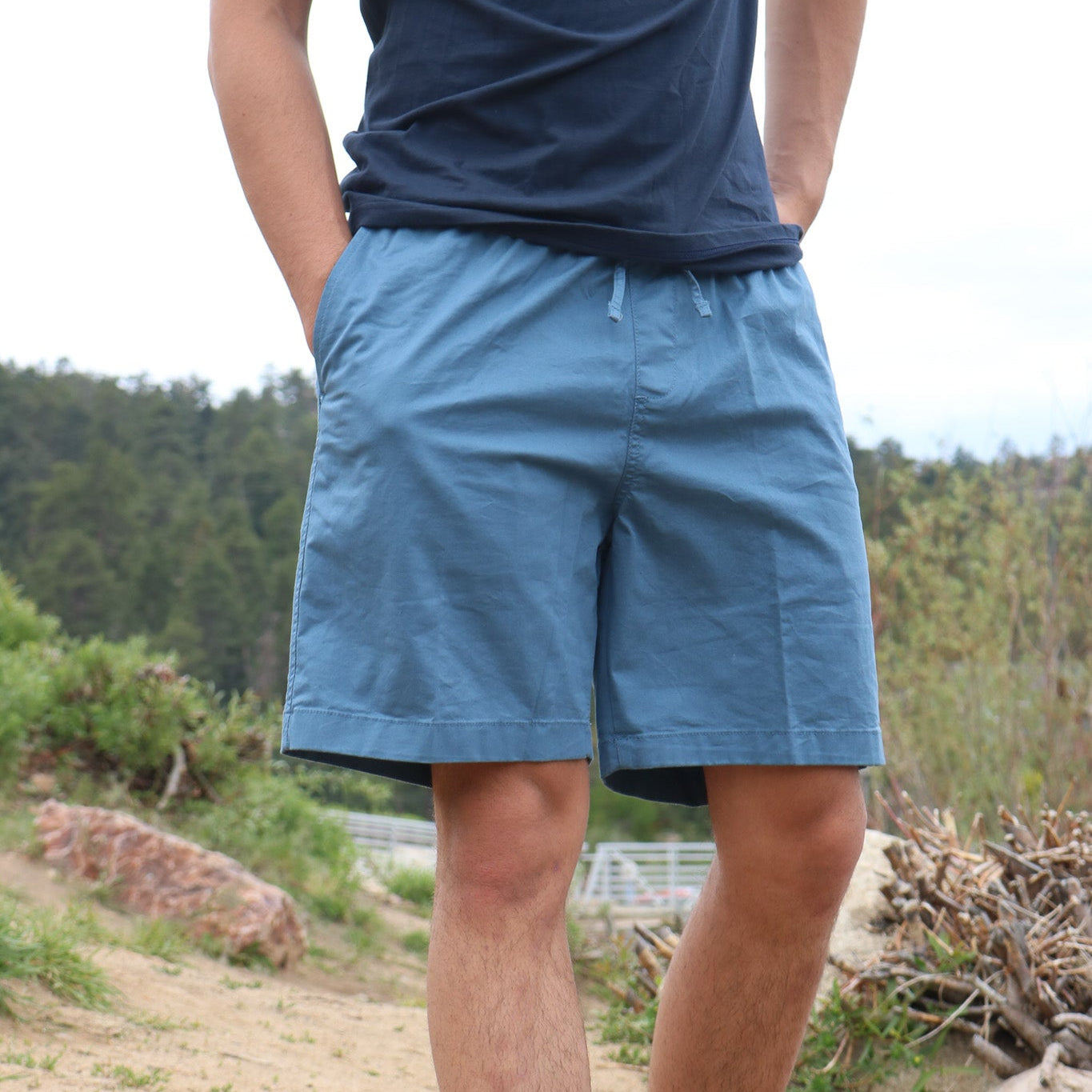 Ultimate Pull on Shorts in the Color Blue