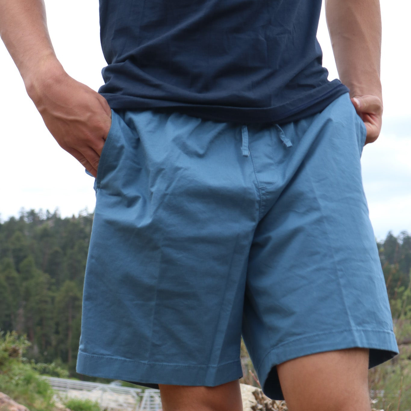 Ultimate Pull on Shorts in the Color Blue