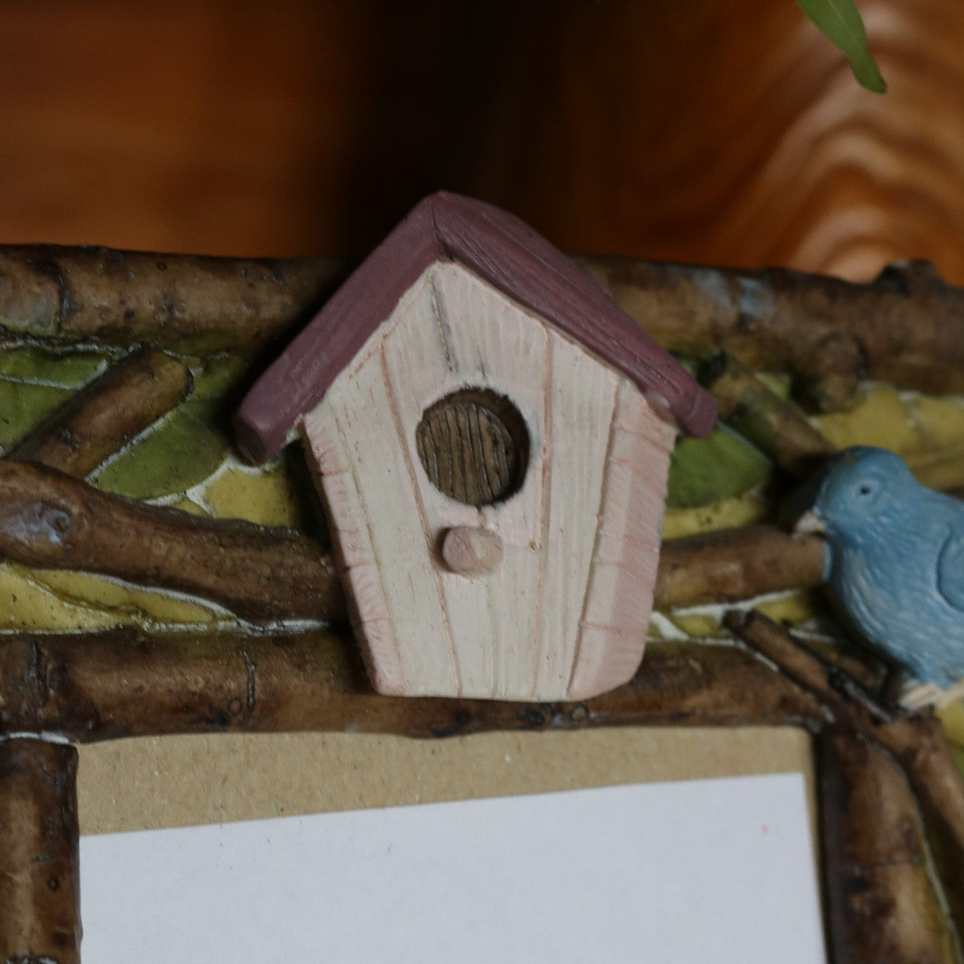 Resin Birdhouse Picture Frame 3 1/2" x 5"