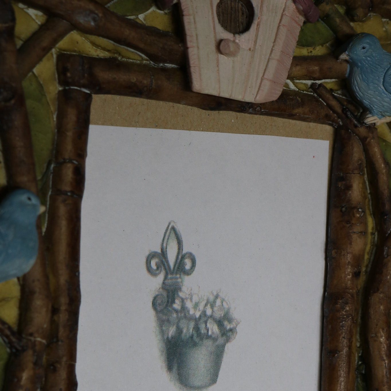 Resin Birdhouse Picture Frame 3 1/2" x 5"