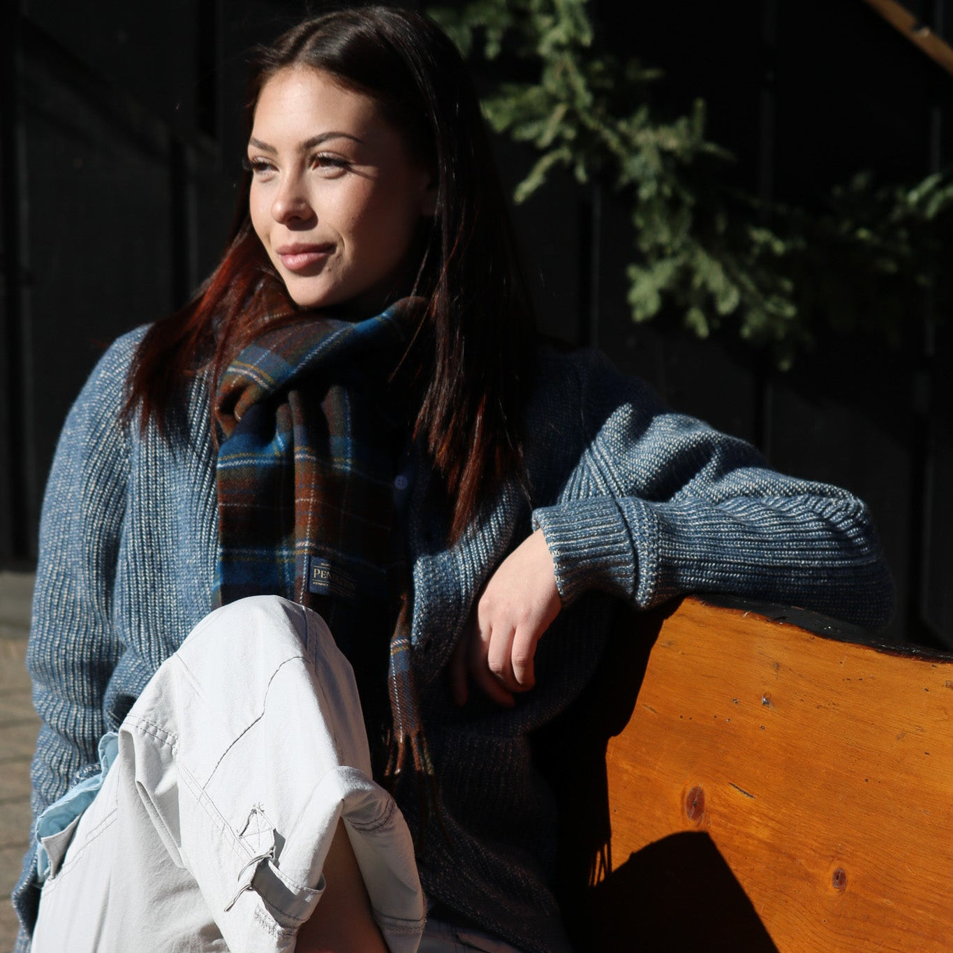Pendleton Blue Knit Button Up Cardigan Sweater