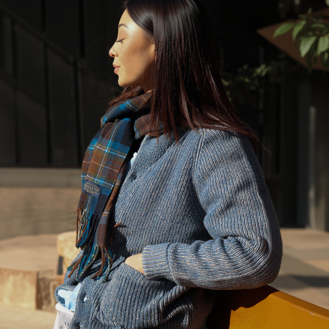Pendleton Blue Knit Button Up Cardigan Sweater