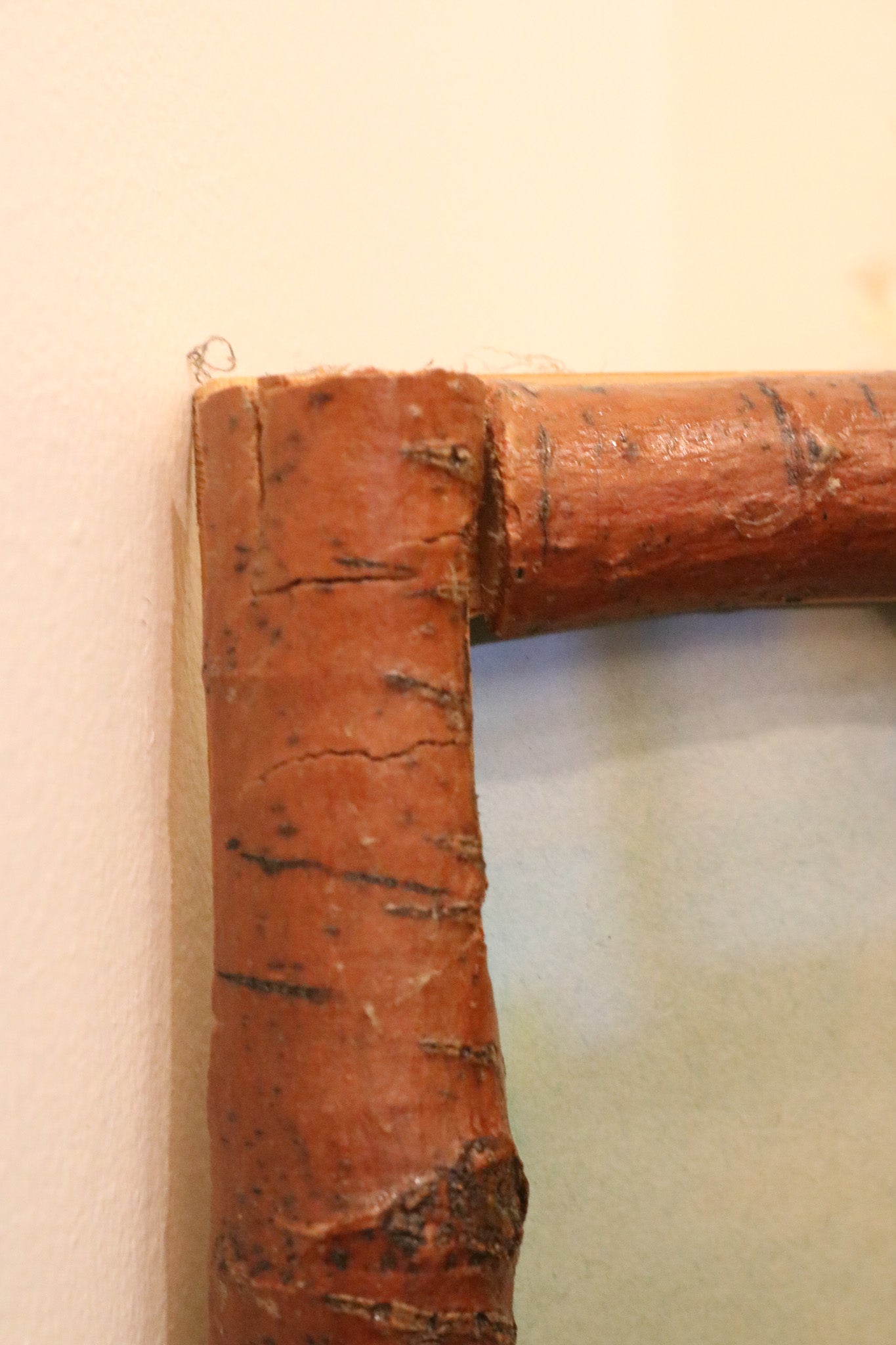 Raw Log 5 1/2" x 3 1/2" Picture Frame with Ivy Pinecone Detail