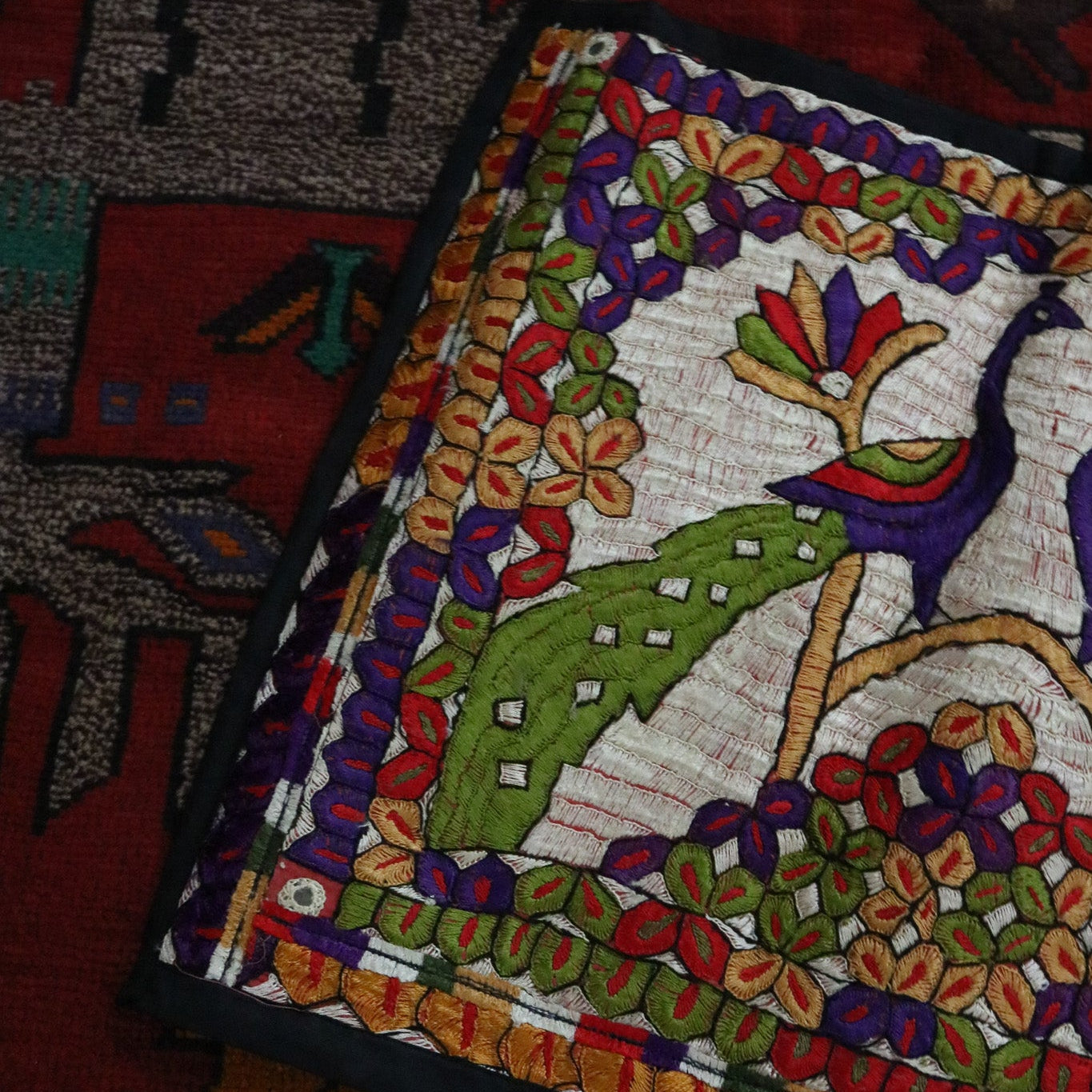 Handwoven Mini Afghan artistry tapestry